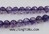 CSA15 15.5 inches 7mm faceted round synthetic amethyst beads