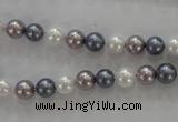 CSB1010 15.5 inches 6mm round mixed color shell pearl beads