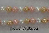 CSB1014 15.5 inches 6mm round mixed color shell pearl beads