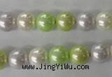 CSB1061 15.5 inches 10mm round mixed color shell pearl beads