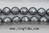 CSB1201 15.5 inches 10mm faceted round shell pearl beads