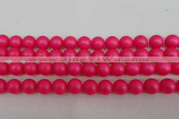 CSB1304 15.5 inches 12mm matte round shell pearl beads wholesale
