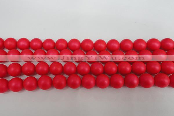 CSB1307 15.5 inches 8mm matte round shell pearl beads wholesale
