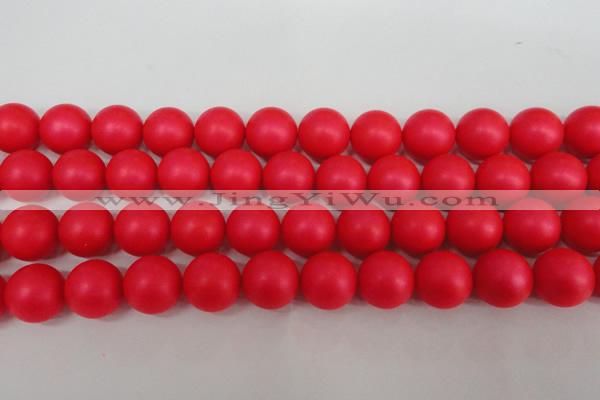 CSB1309 15.5 inches 12mm matte round shell pearl beads wholesale