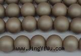 CSB1320 15.5 inches 4mm matte round shell pearl beads wholesale
