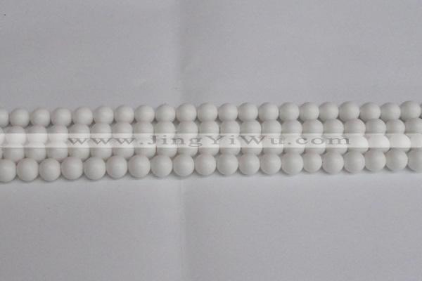 CSB1351 15.5 inches 6mm matte round shell pearl beads wholesale