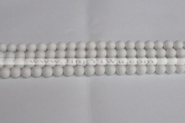 CSB1352 15.5 inches 8mm matte round shell pearl beads wholesale
