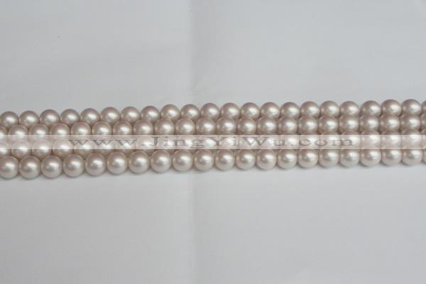 CSB1356 15.5 inches 6mm matte round shell pearl beads wholesale