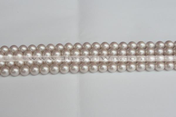 CSB1357 15.5 inches 8mm matte round shell pearl beads wholesale