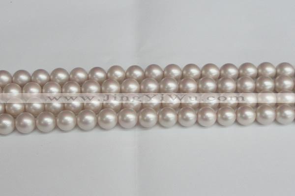 CSB1359 15.5 inches 12mm matte round shell pearl beads wholesale