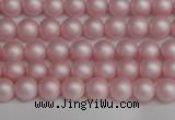 CSB1370 15.5 inches 4mm matte round shell pearl beads wholesale