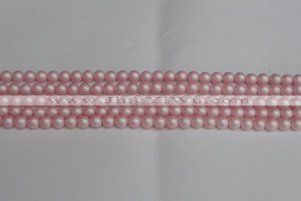CSB1371 15.5 inches 6mm matte round shell pearl beads wholesale
