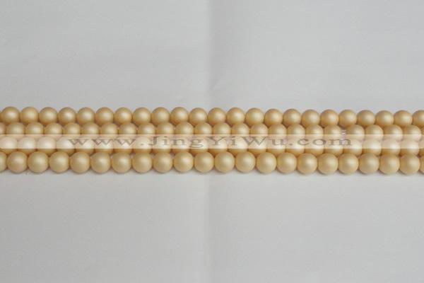 CSB1376 15.5 inches 6mm matte round shell pearl beads wholesale