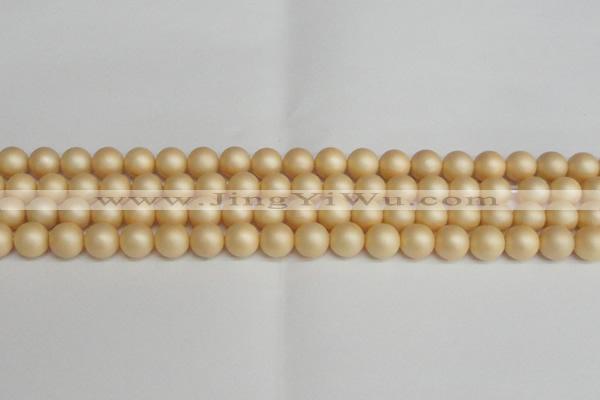 CSB1378 15.5 inches 10mm matte round shell pearl beads wholesale