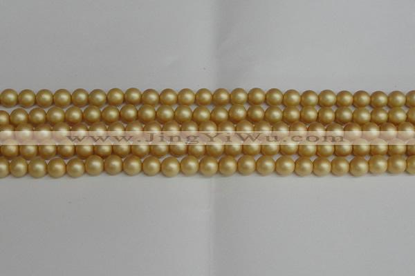 CSB1381 15.5 inches 6mm matte round shell pearl beads wholesale