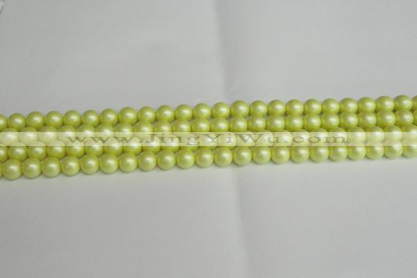CSB1385 15.5 inches 4mm matte round shell pearl beads wholesale