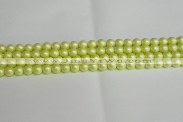 CSB1386 15.5 inches 6mm matte round shell pearl beads wholesale