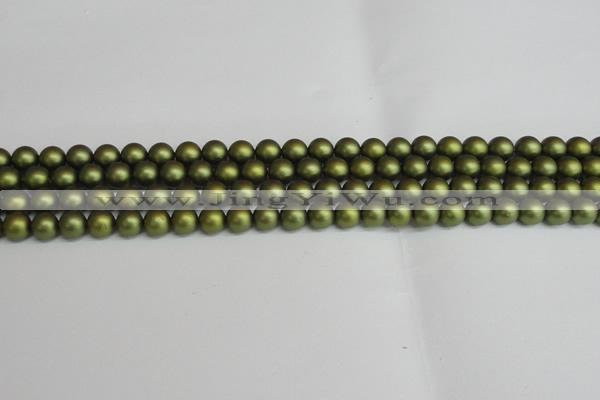 CSB1396 15.5 inches 6mm matte round shell pearl beads wholesale