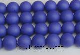 CSB1410 15.5 inches 4mm matte round shell pearl beads wholesale