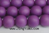 CSB1418 15.5 inches 10mm matte round shell pearl beads wholesale