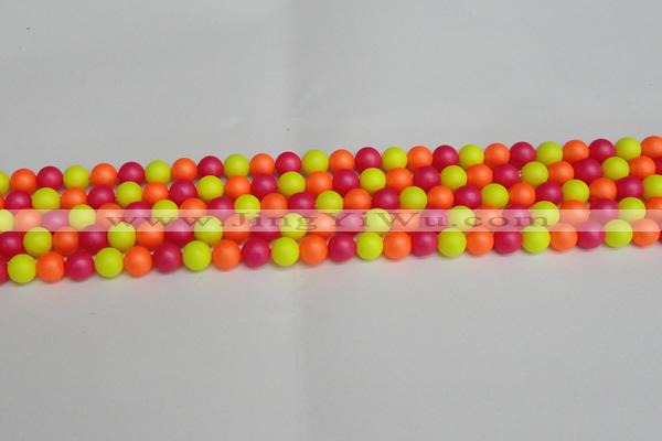 CSB1425 15.5 inches 4mm matte round shell pearl beads wholesale