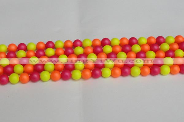 CSB1428 15.5 inches 10mm matte round shell pearl beads wholesale