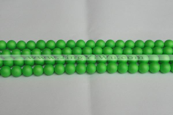 CSB1433 15.5 inches 10mm matte round shell pearl beads wholesale