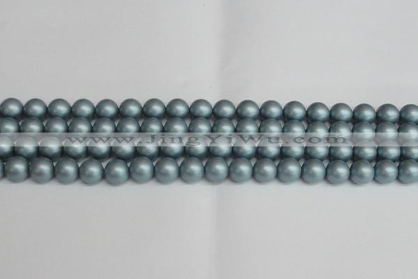 CSB1437 15.5 inches 8mm matte round shell pearl beads wholesale