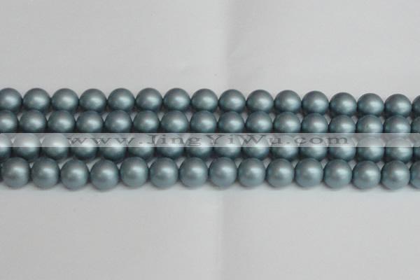 CSB1439 15.5 inches 12mm matte round shell pearl beads wholesale