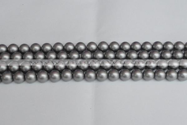 CSB1443 15.5 inches 10mm matte round shell pearl beads wholesale