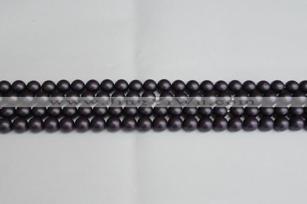 CSB1446 15.5 inches 6mm matte round shell pearl beads wholesale