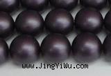 CSB1449 15.5 inches 12mm matte round shell pearl beads wholesale