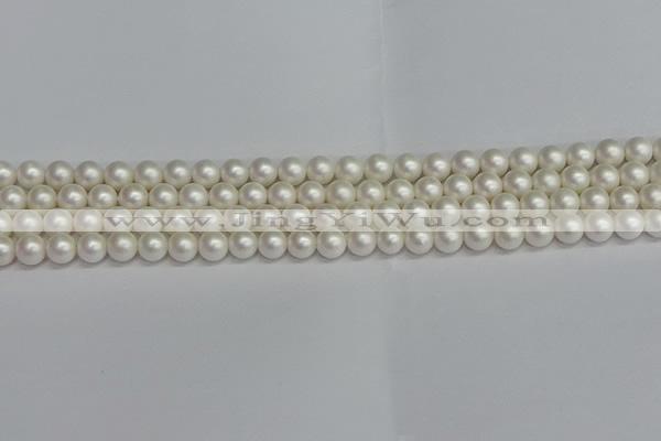 CSB1600 15.5 inches 4mm round matte shell pearl beads wholesale