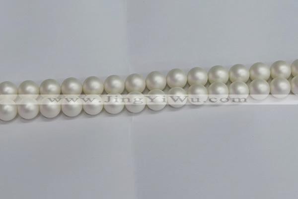 CSB1603 15.5 inches 10mm round matte shell pearl beads wholesale