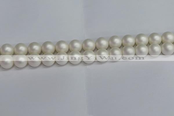 CSB1604 15.5 inches 12mm round matte shell pearl beads wholesale