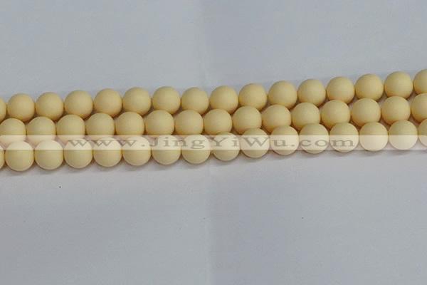CSB1614 15.5 inches 12mm round matte shell pearl beads wholesale