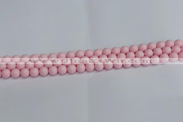 CSB1621 15.5 inches 6mm round matte shell pearl beads wholesale
