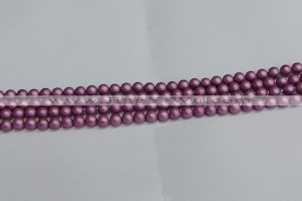 CSB1630 15.5 inches 4mm round matte shell pearl beads wholesale