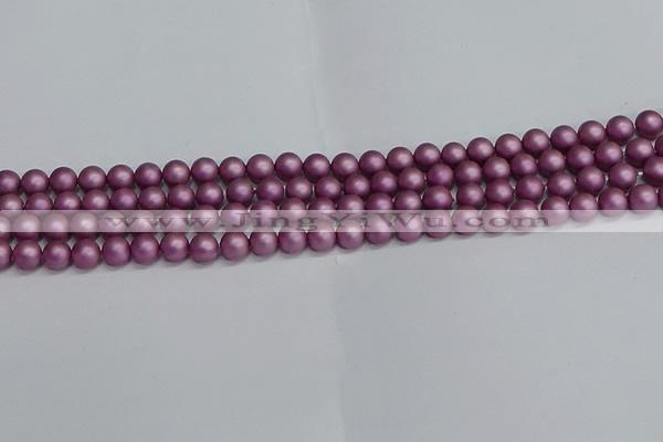 CSB1631 15.5 inches 6mm round matte shell pearl beads wholesale