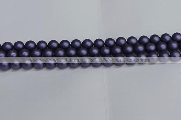 CSB1653 15.5 inches 10mm round matte shell pearl beads wholesale