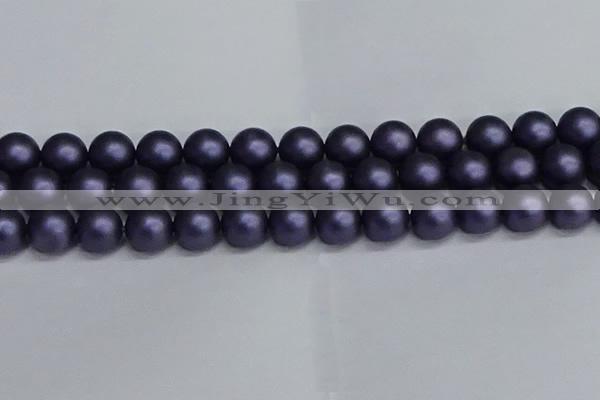 CSB1665 15.5 inches 14mm round matte shell pearl beads wholesale