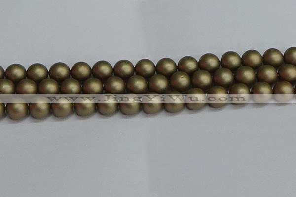 CSB1674 15.5 inches 12mm round matte shell pearl beads wholesale