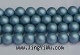 CSB1710 15.5 inches 4mm round matte shell pearl beads wholesale