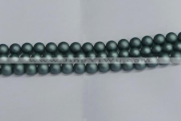 CSB1724 15.5 inches 12mm round matte shell pearl beads wholesale