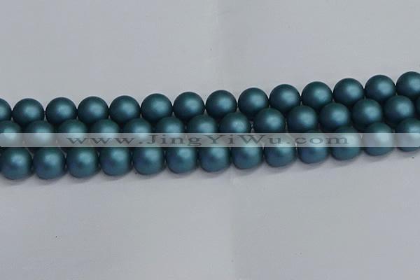 CSB1735 15.5 inches 14mm round matte shell pearl beads wholesale