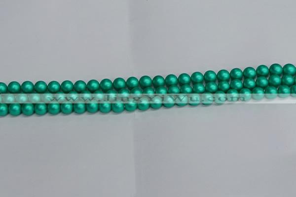 CSB1750 15.5 inches 4mm round matte shell pearl beads wholesale