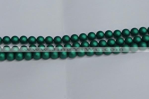 CSB1763 15.5 inches 10mm round matte shell pearl beads wholesale