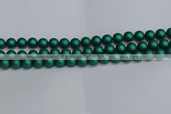 CSB1764 15.5 inches 12mm round matte shell pearl beads wholesale