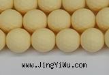 CSB1801 15.5 inches 6mm faceetd round matte shell pearl beads