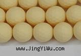 CSB1802 15.5 inches 8mm faceetd round matte shell pearl beads